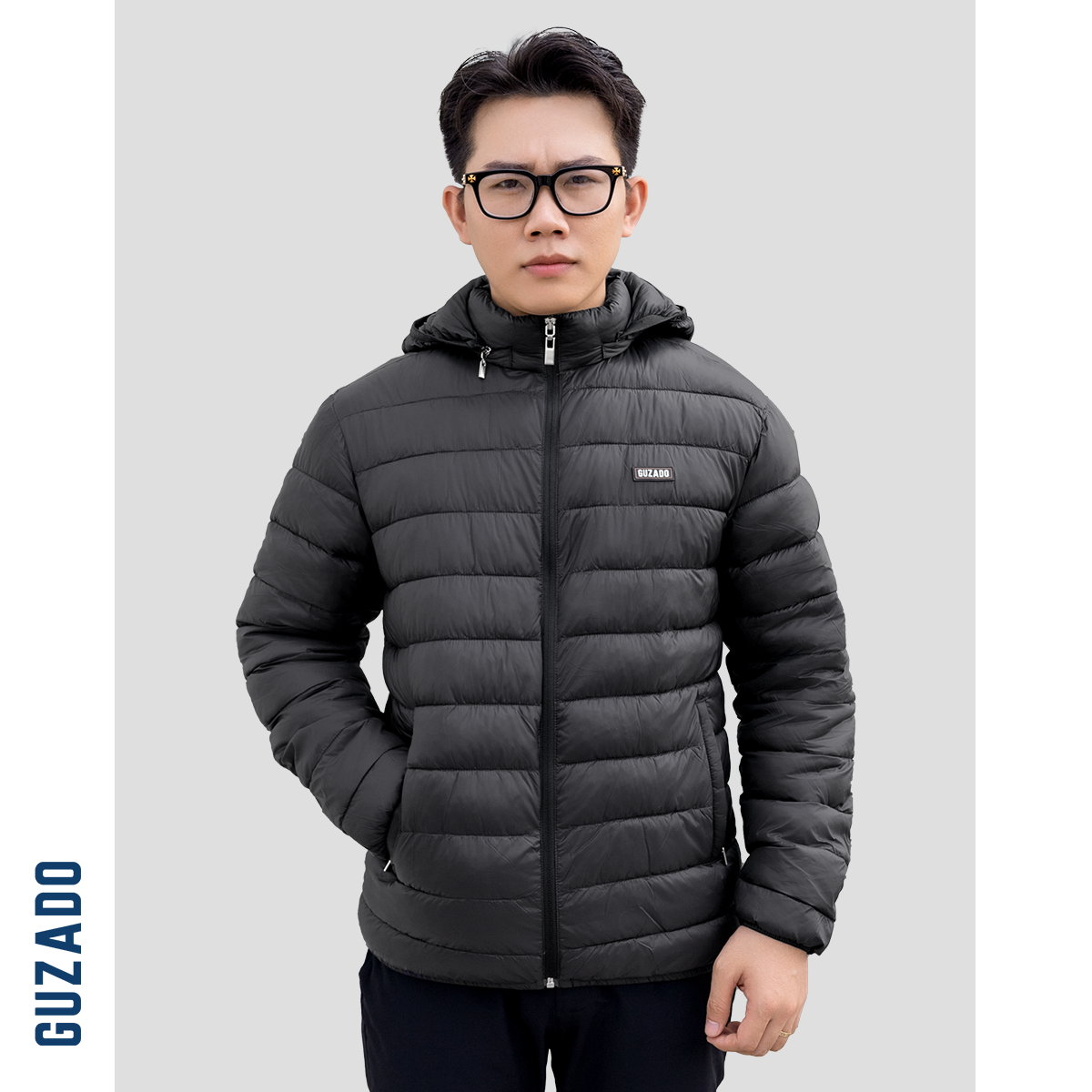 Áo Phao Nam GUZADO Chần Bông Cao Cấp, Siêu Nhẹ, Siêu Ấm, Phom Ôm Trẻ Trung, Màu Sắc Cơ Bản Dễ Phối Đồ GPN01