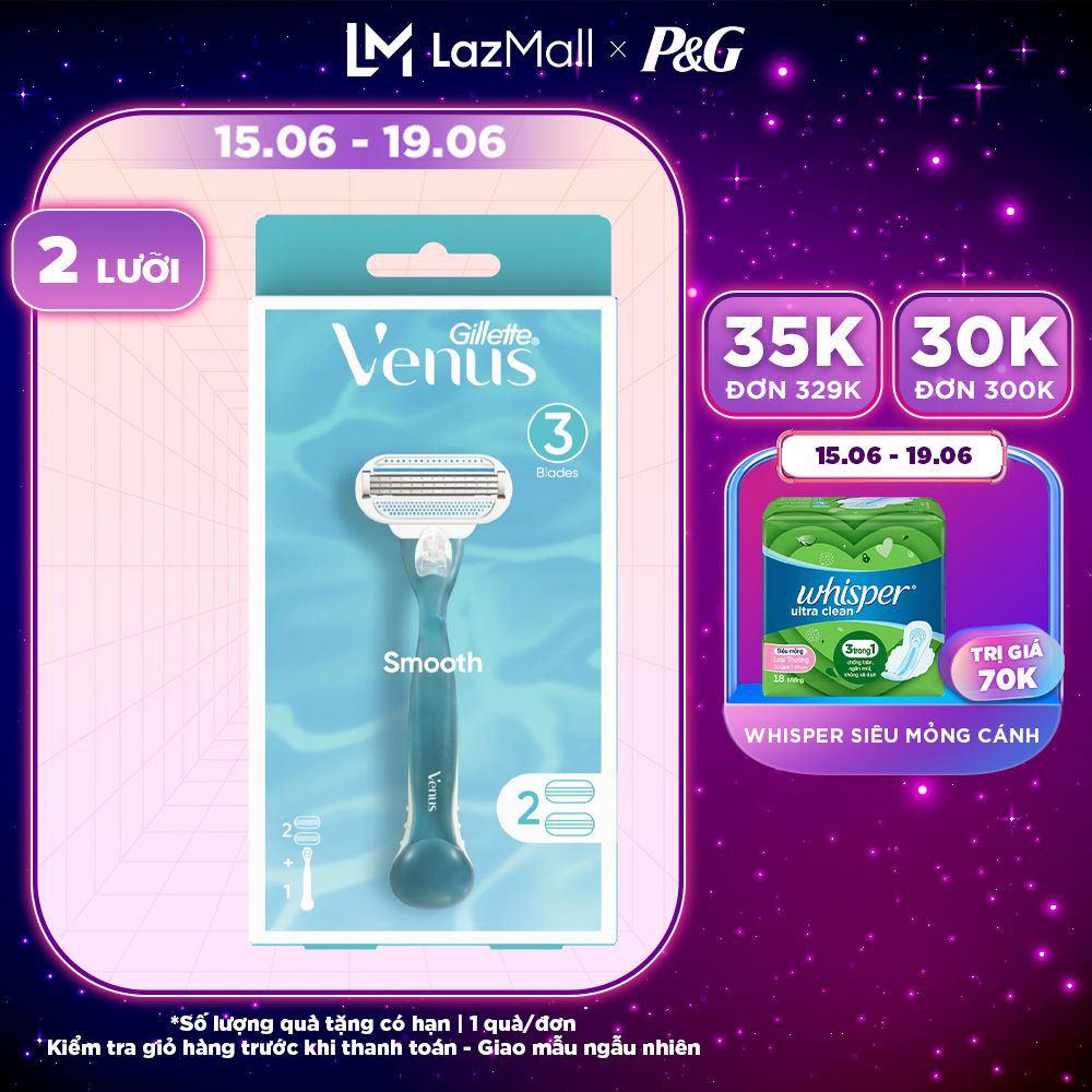 Dao Cạo Cho Phụ Nữ GILLETTE VENUS Smooth 3 Lưỡi [SL QUÀ CÓ HẠN - KIỂM TRA GIỎ]