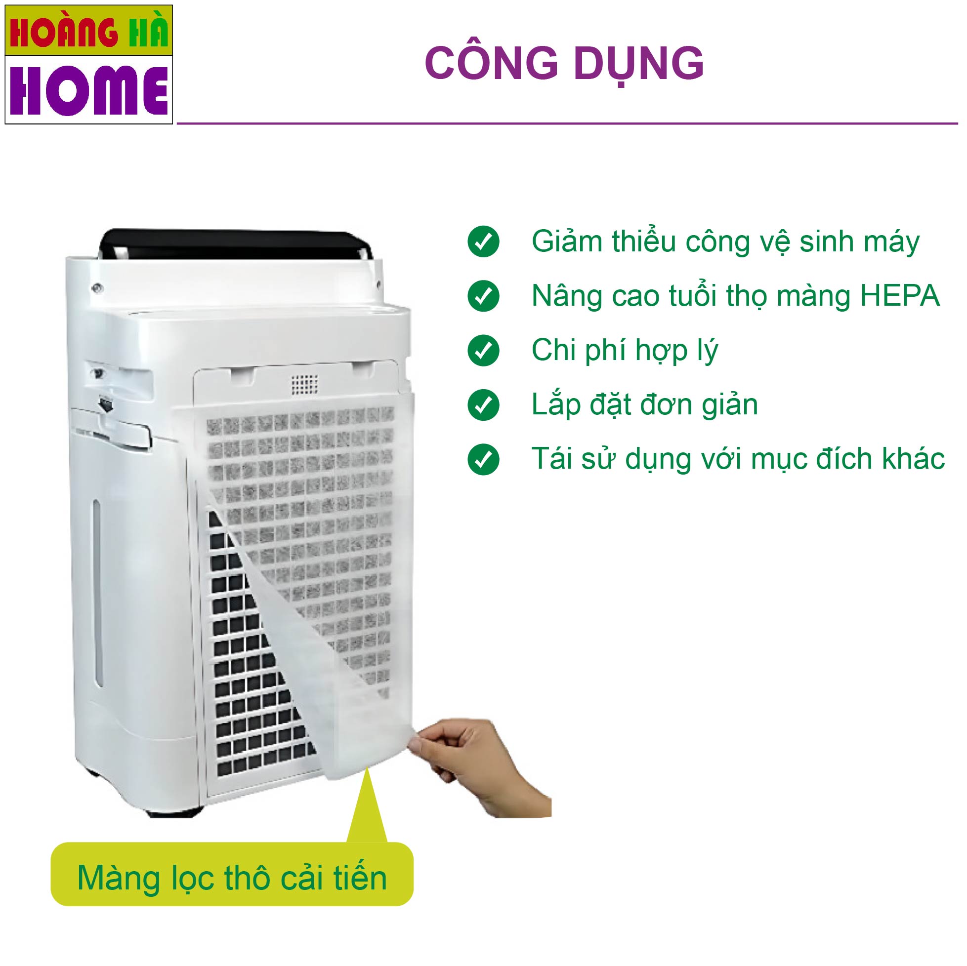 Màng lọc thô sharp, màng lọc không khí sharp (Set 6 tấm)