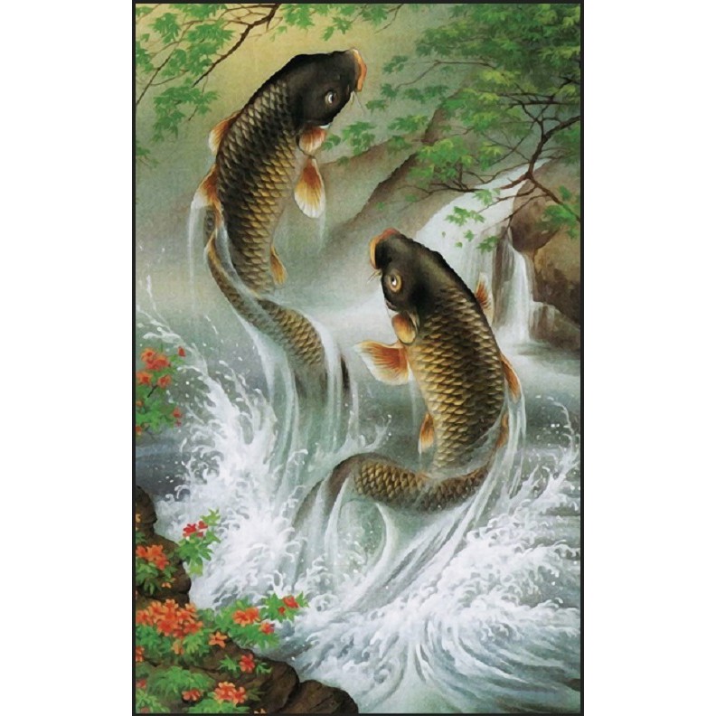 Tranh đính đá song ngư ms 88639