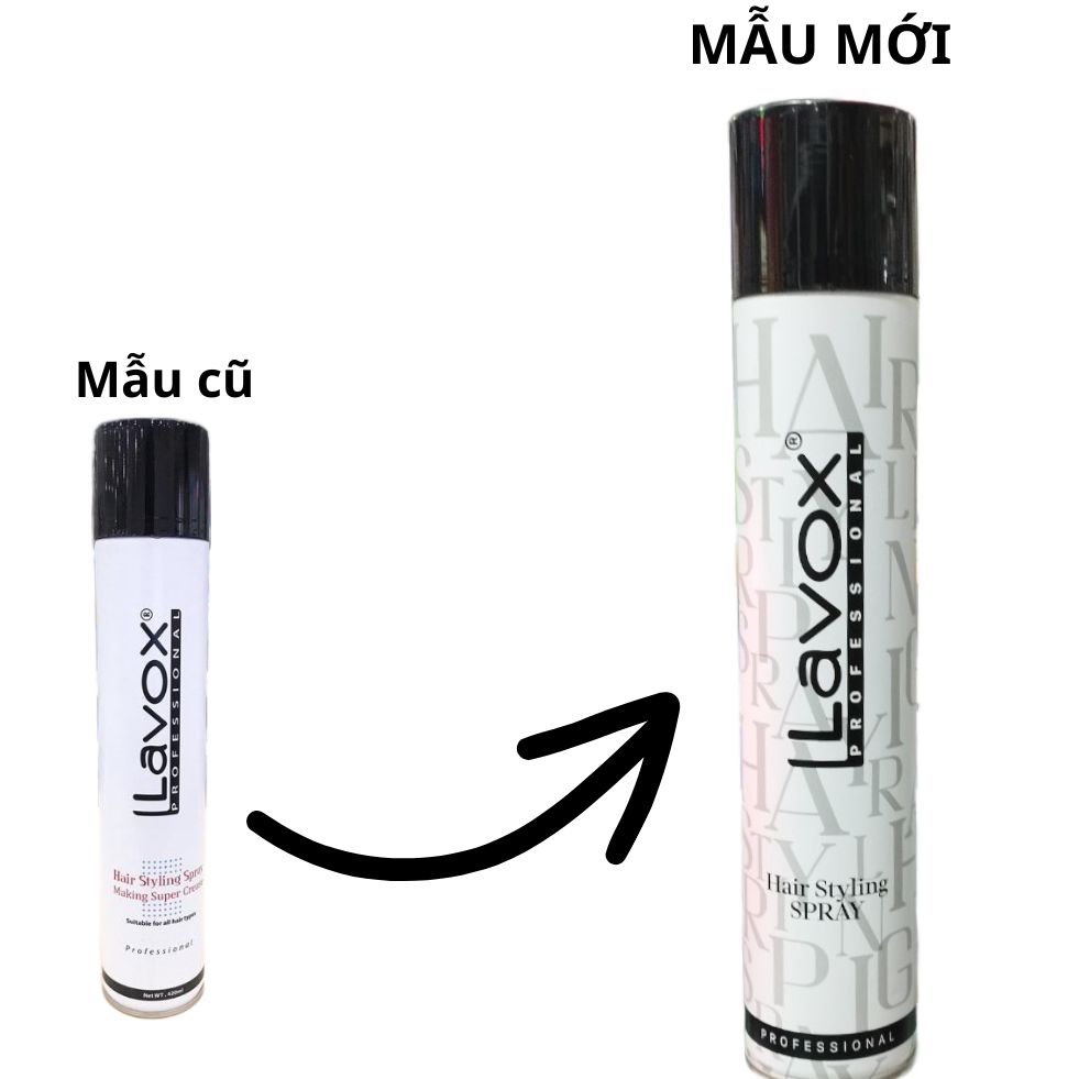 Keo tạo kiểu tóc cứng Lavox 420ml