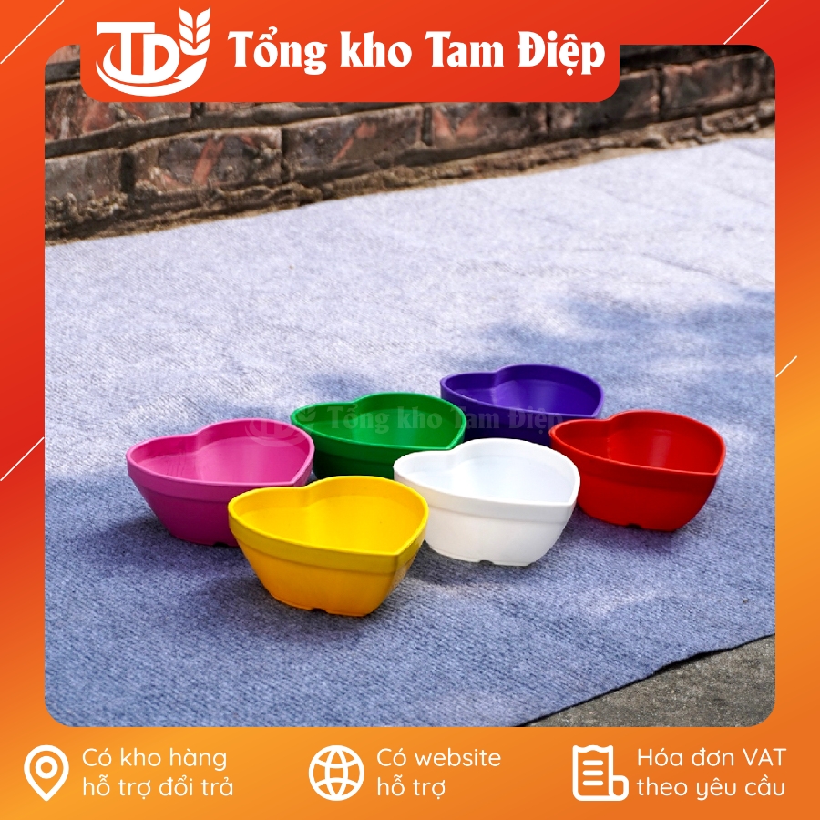 Chậu nhựa hình trái tim mini đủ màu