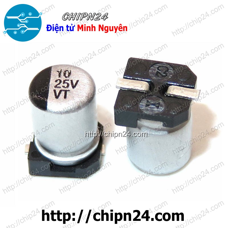 Tụ nhôm 10uf 25v 4x5.4mm