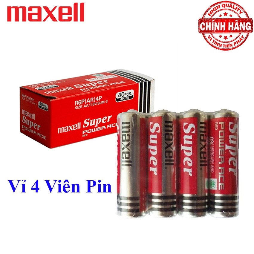 Pin aa maxell 1 vĩ 4 viên