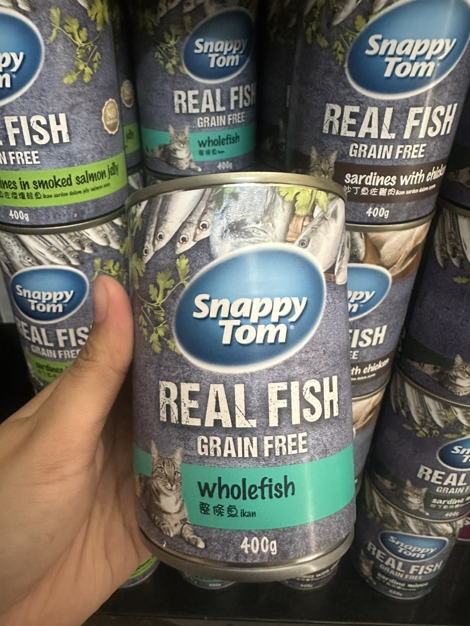 Pate cho mèo SnappyTom Lon 400g Rael Fish