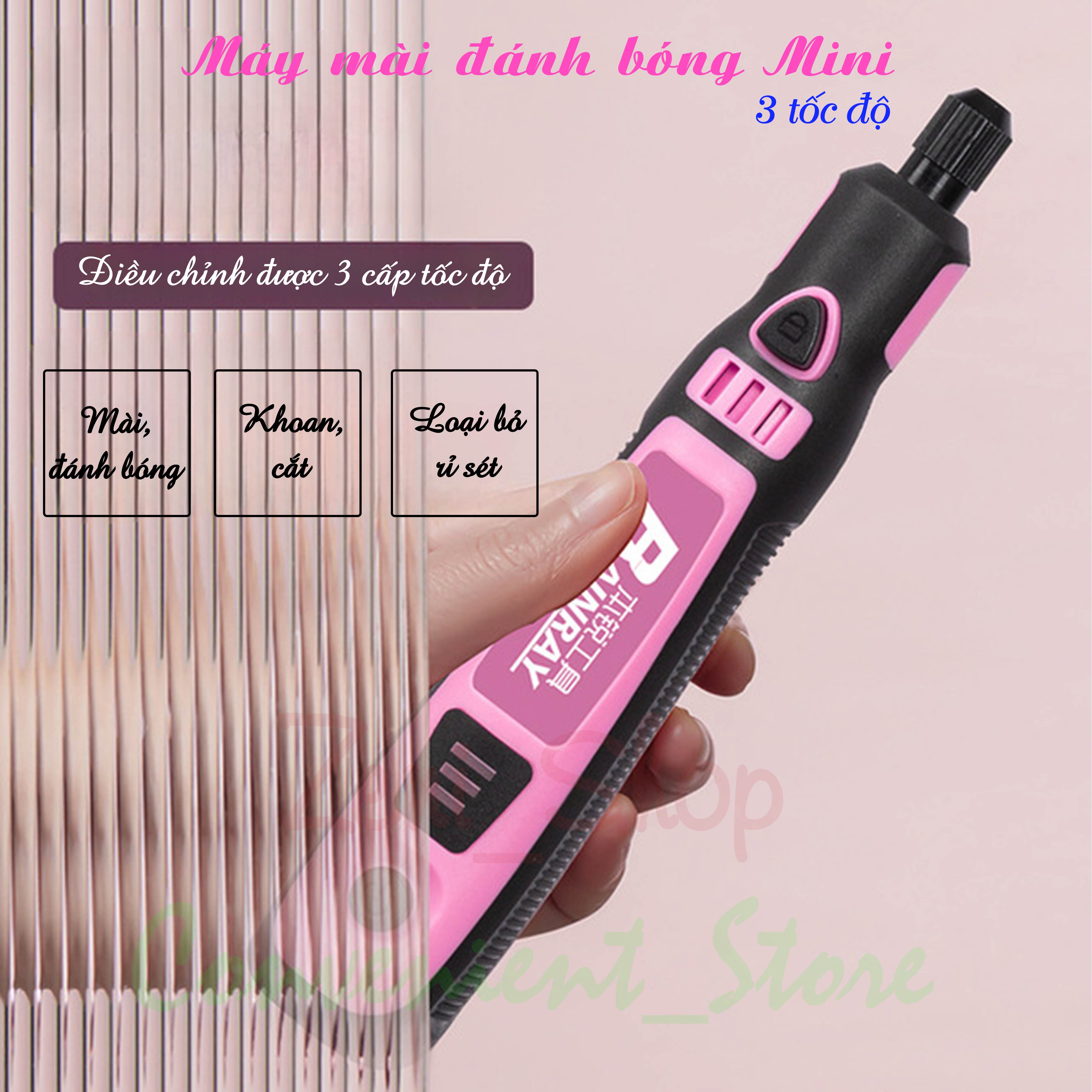Máy mài đánh bóng MINI 3 tốc độ (bộ 50 phụ kiện)