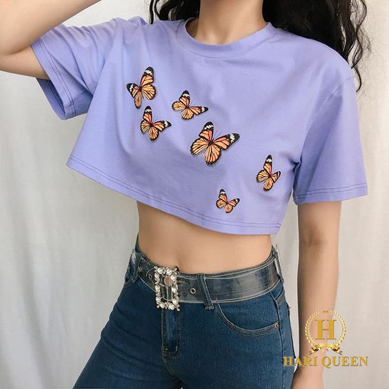 Áo croptop đàn bướm hari0320