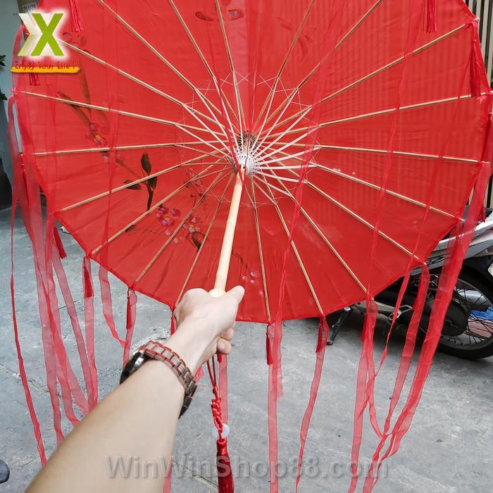 [HCM]Ô dù Trung Hoa cổ trang tua dài