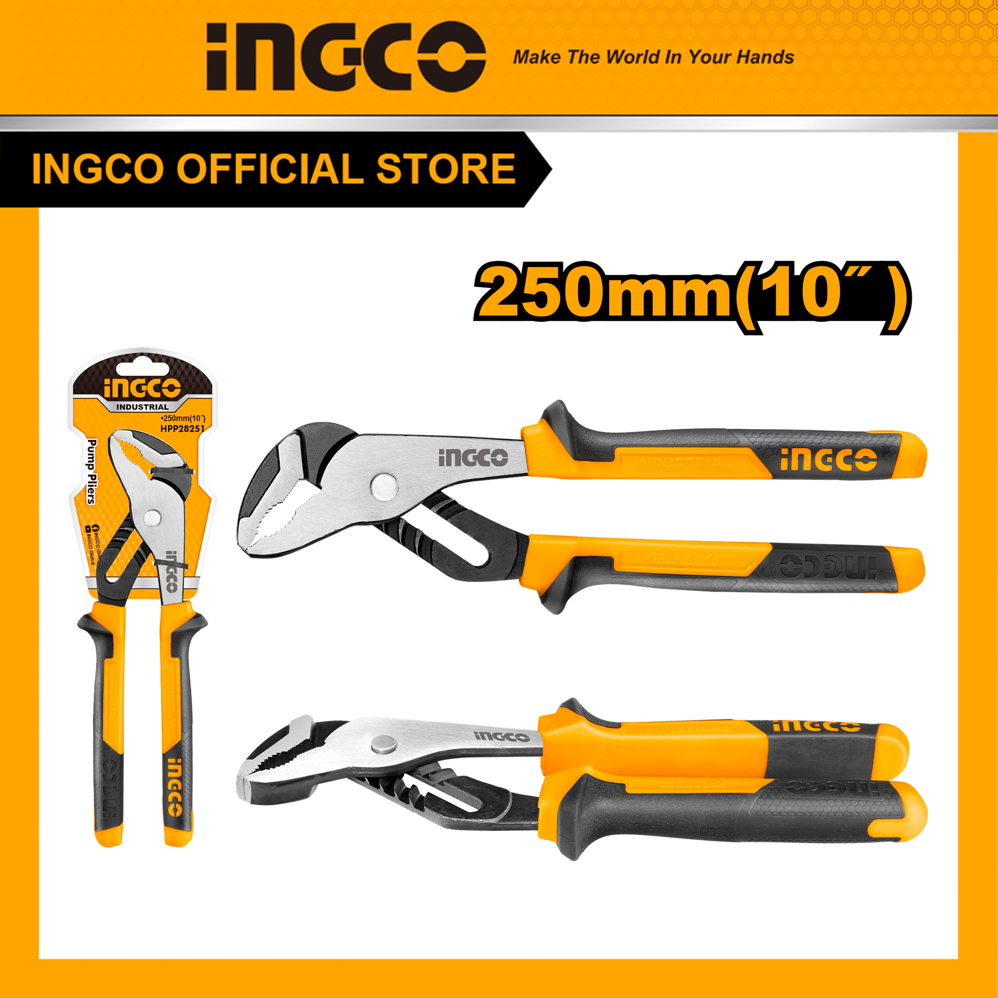 Kìm mỏ quạ 10 inch/250mm ingco hpp28251