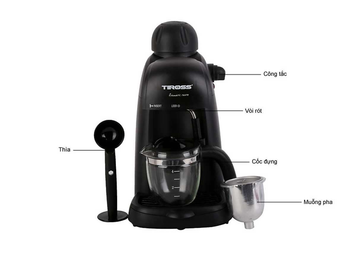 Máy pha cà phê Espresso Tiross TS620 - Hàng Chính Hãng