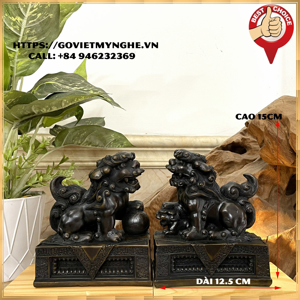 [Unicorn feng shui] pair of 2 unicorn statue feng shui decoration-feng shui office table decoration-large size-sapphire green-height 15cm