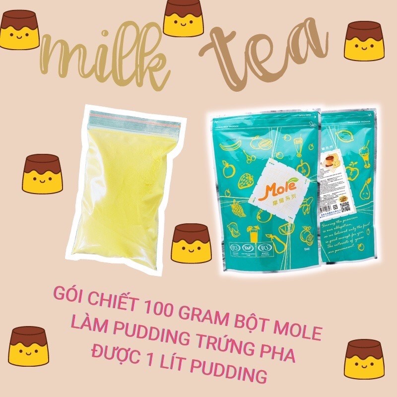 100G Bột Pudding Trứng, Chocolate, Cheese Mole - Thạch Pudding Phô Mai Cà Phê Khoai Môn