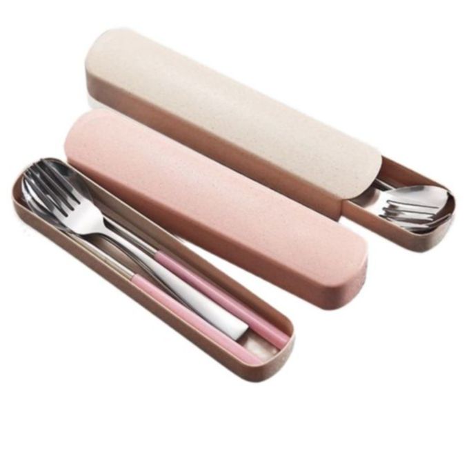 Set 03 dish spoon Fork chopsticks stainless steel 304 box high-grade (nhiều màu)-[set spoon Fork travel Fork dinner oblique stainless steel, stainless steel spoon đẹp, stainless steel chopsticks high-end]