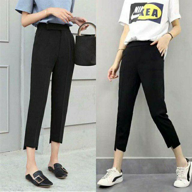 Quần baggy nữ gấu lệch