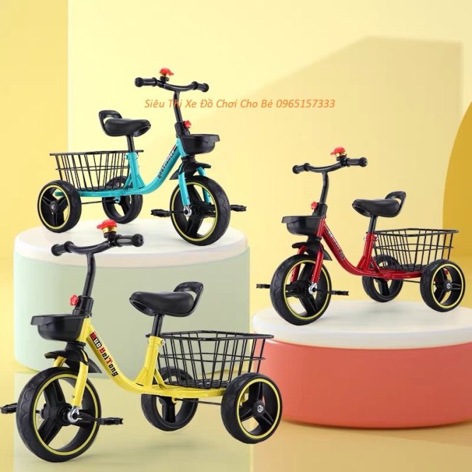 Bán Xe đạp 3 bánh xe đạp trẻ em có giỏ đồ lớn đằng sau đủ giá sỉ