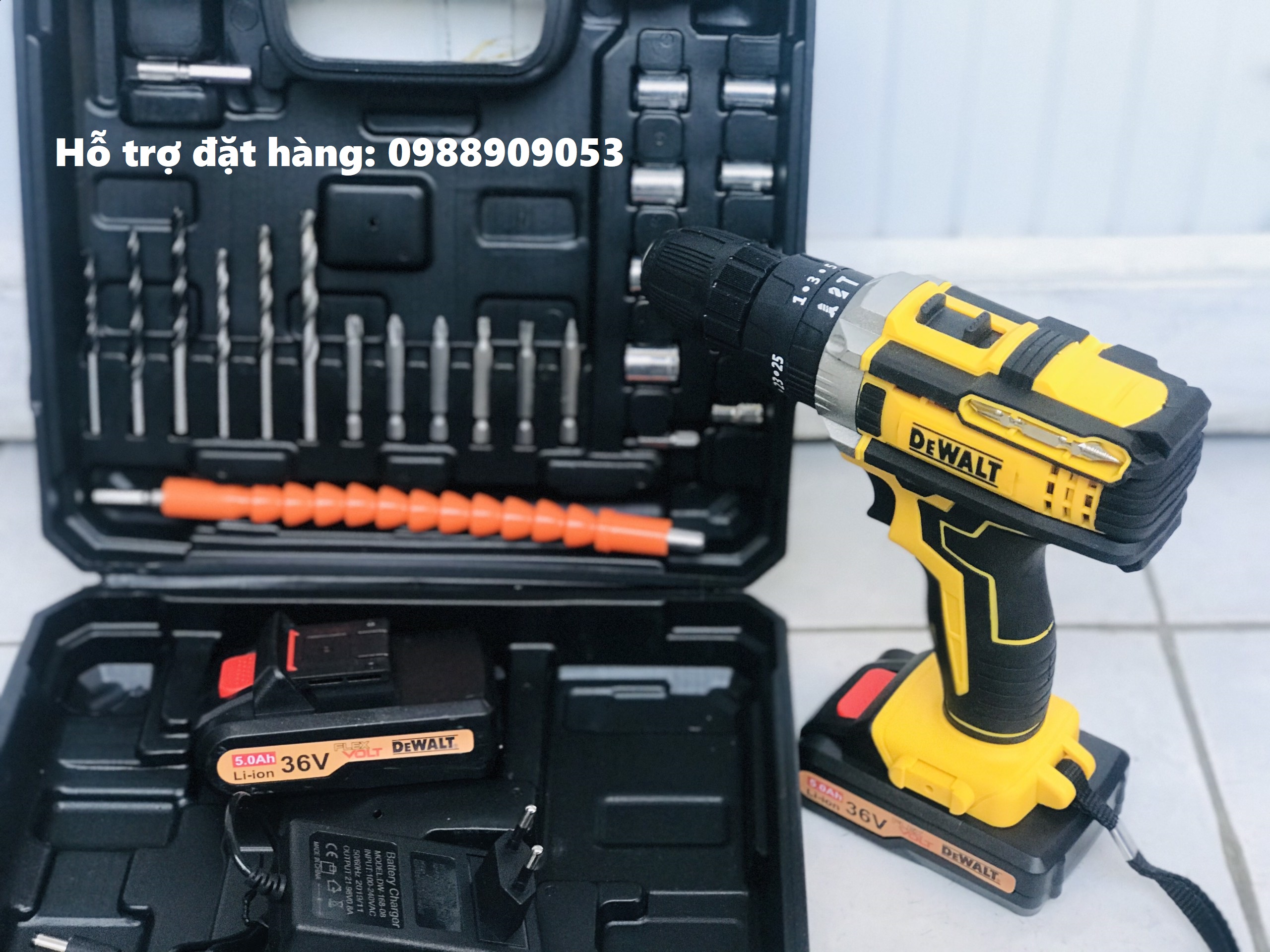 Máy khoan pin có BÚA  36v  (kèm 2pin và nhiều phụ kiện)