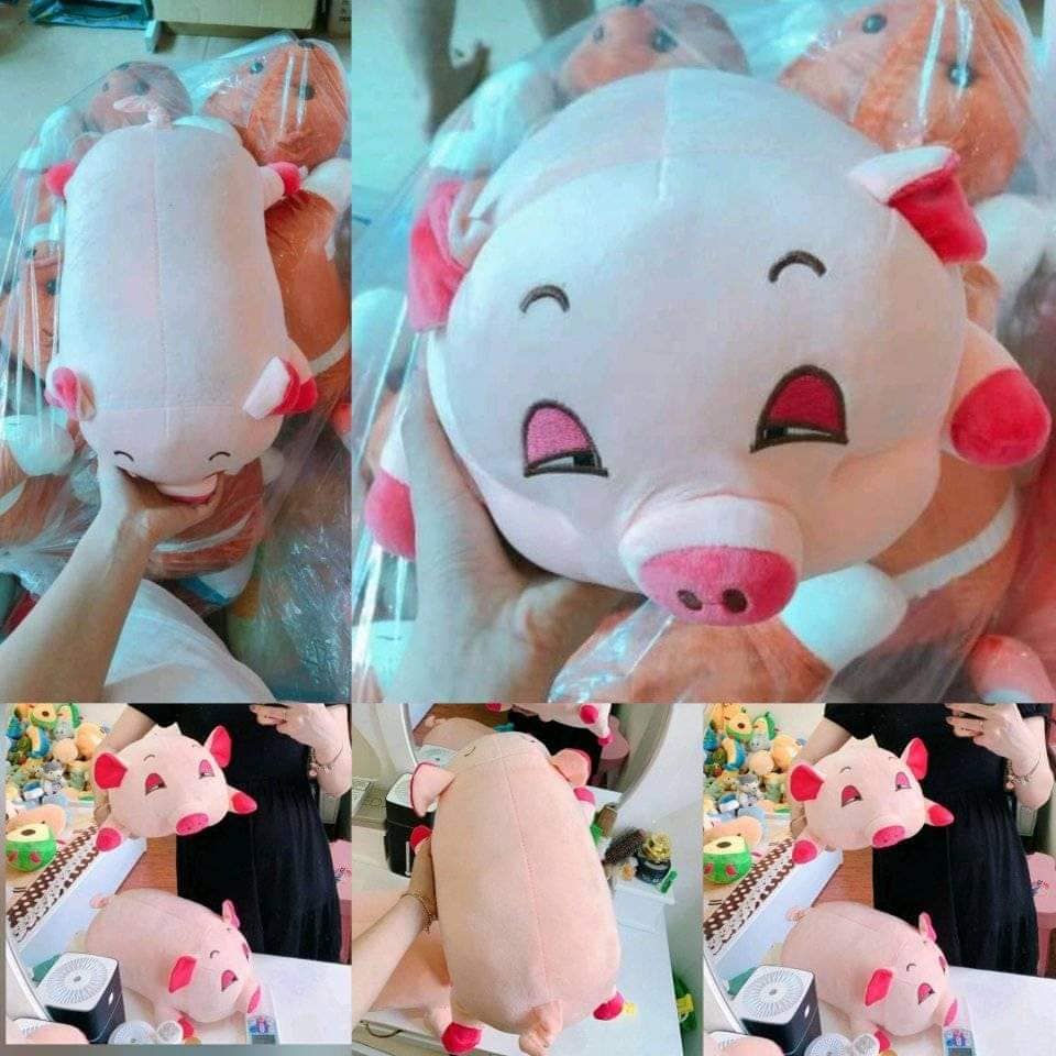 Gấu Bông - Gối Ôm Heo Lim Dim - Lợn Phê Pha Size 35cm