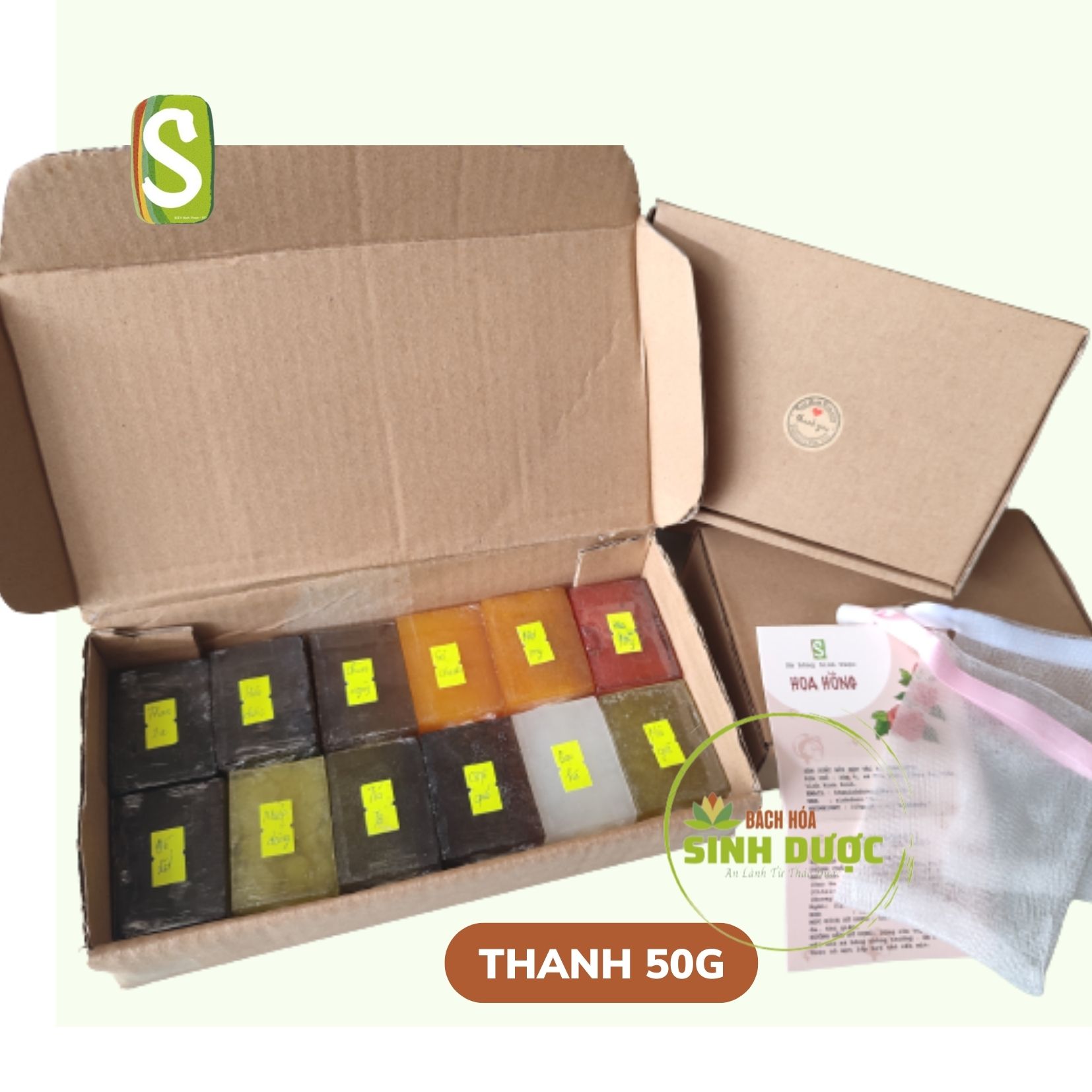 Combo trải nghiệm 12 mùi soap xà phòng thảo dược sinh dược 100% tự nhiên giảm mụn lưng