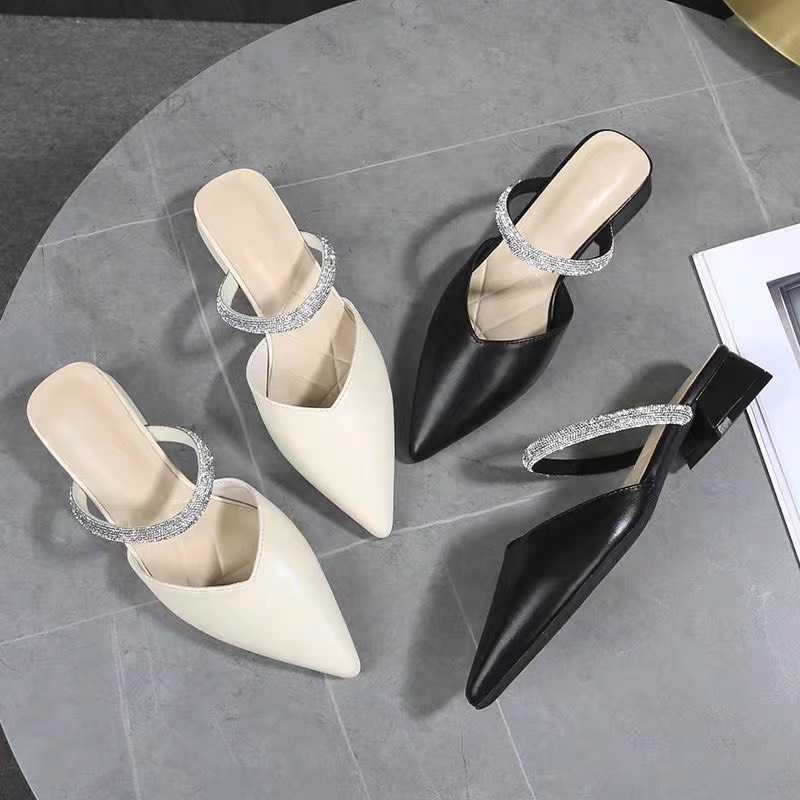 Sục nữ mũi nhọn quai đá lấp lánh sang chảnh M01