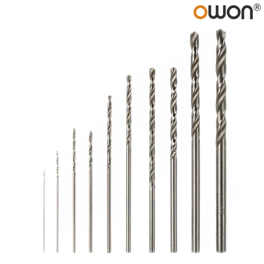 Bộ 10 Mũi Khoan Xoắn Thép Trắng Tốc Độ Cao HSS Bền, Cho Dụng Cụ Quay