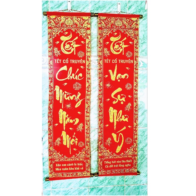 Cặp Câu Đối Đỏ CD02 Trang Trí Tết, Nhiều Mẫu