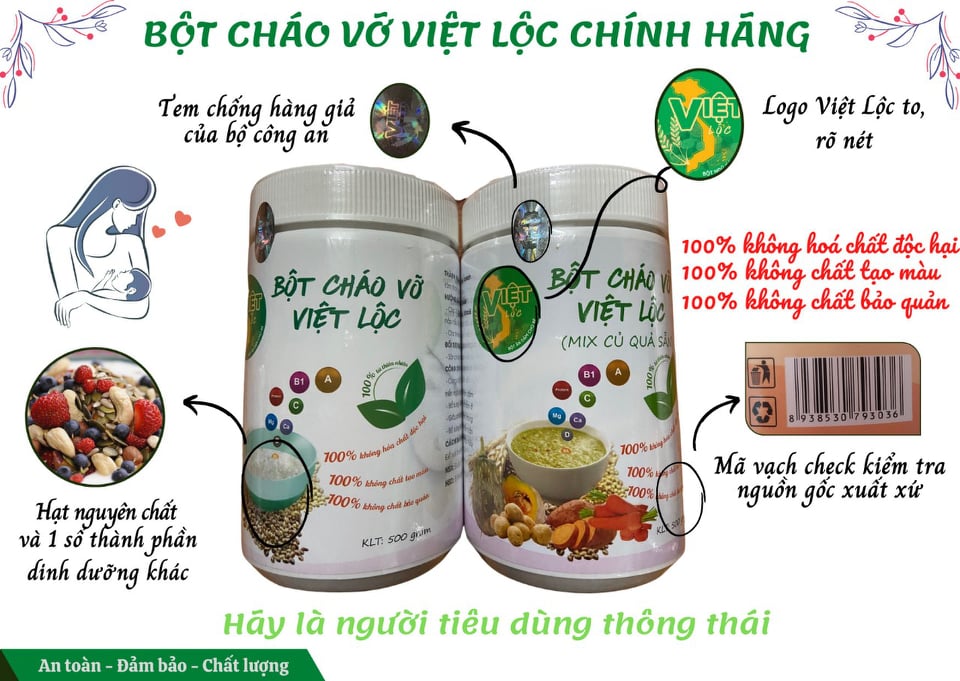 Cháo Vỡ Việt Lộc dành cho bé 8 tháng