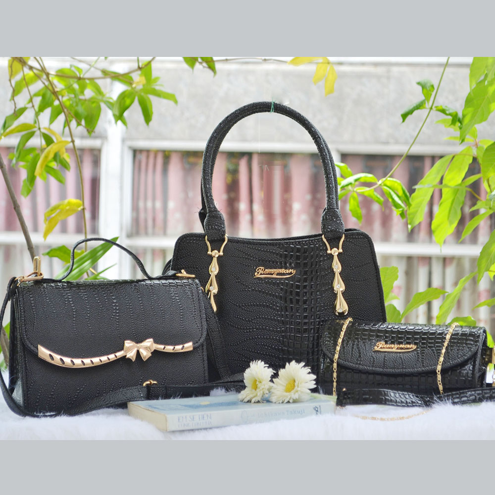 Combo Bộ 3 Túi Xách Nơ Đen Sang Trọng