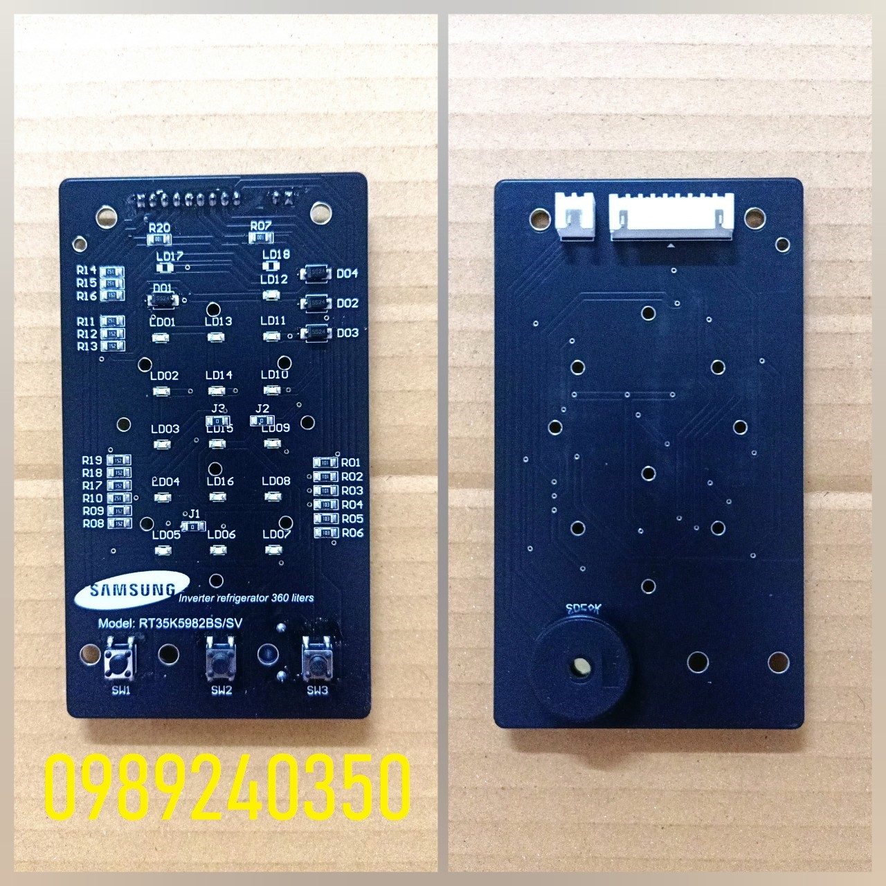 Bo mạch hiển thị tủ lạnh samsung 3 phím rt35k5982bs/sv chính hãng