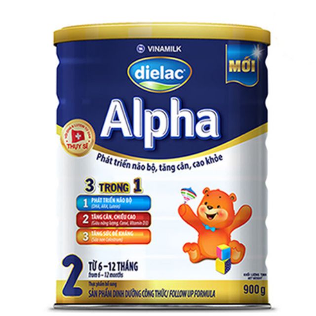 Sữa bột Dielac Alpha 2 900g (cho trẻ từ 6 - 12 tháng tuổi)