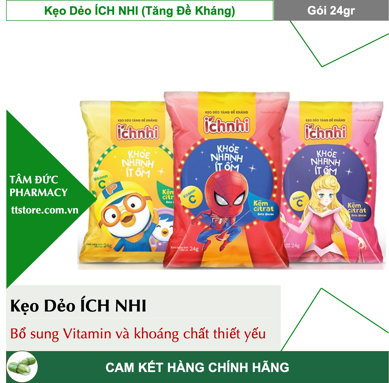 Kẹo Dẻo ÍCH NHI - Tăng Sức Đề Kháng [Gói 20gr] - Nam Dược