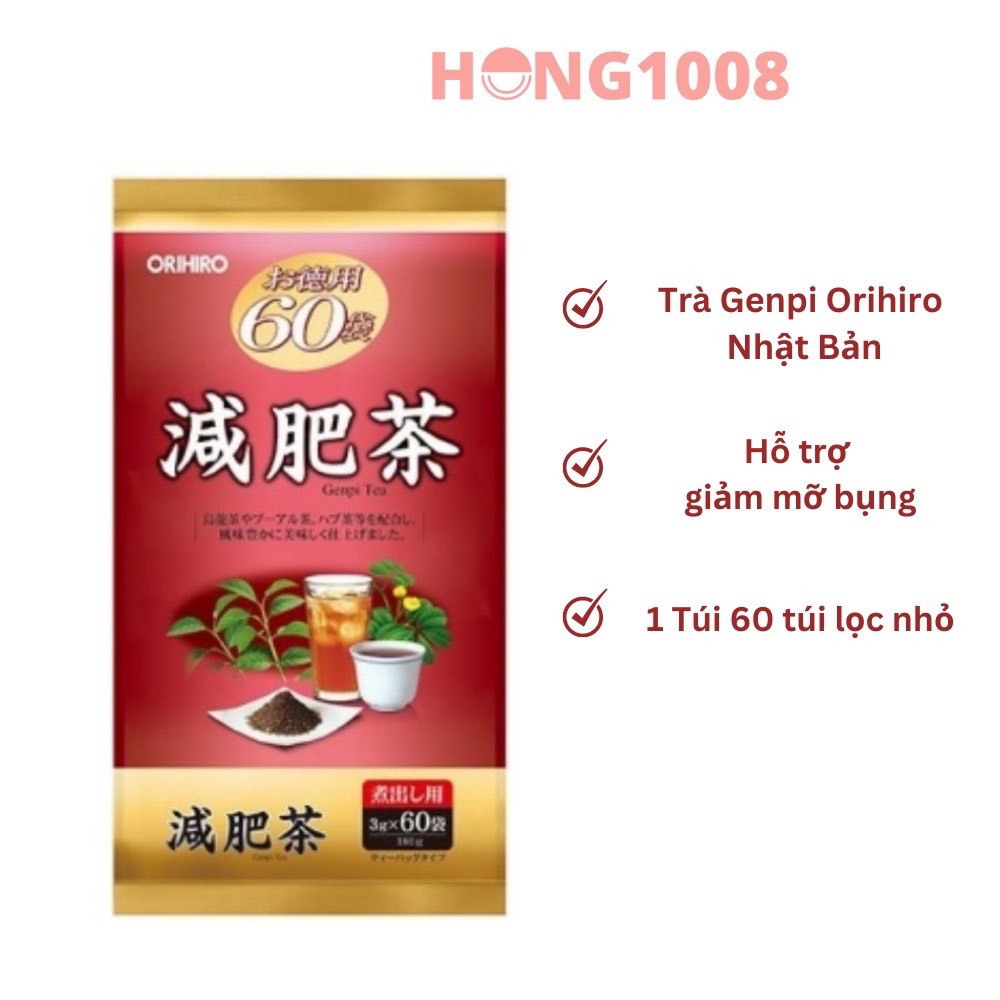 Trà giảm mỡ bụng Genpi Orihiro 60 gói Nhật Bản