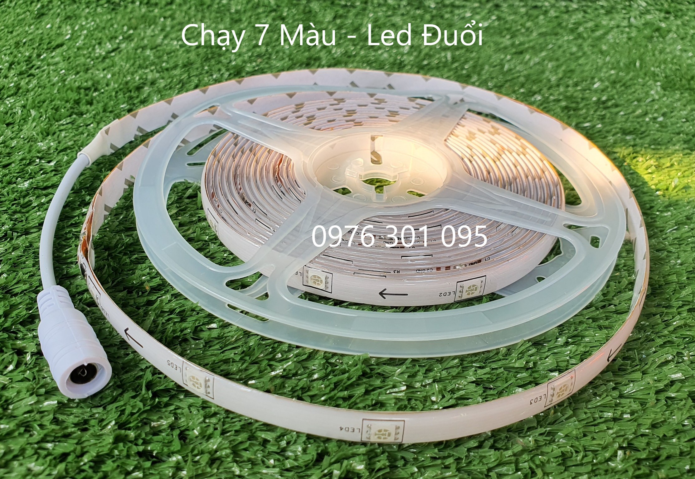 Cuộn led dây 5m CHẠY 7 MÀU (led đuổi) - 12V siêu sáng (hàng mới)