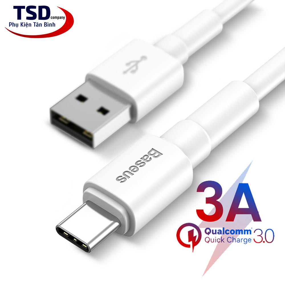 Cáp Sạc Nhanh Siêu Bền Baseus Mini White Dùng Cho Smartphone Tablet ( Quick Charging & Sync Data TPE Cable )