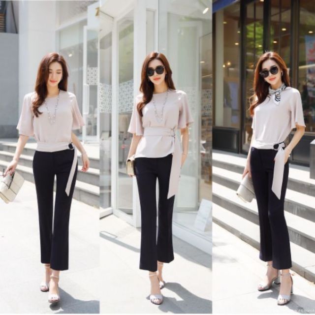 Zerasy - Áo kiểu phối dây eo 2 phong cách sang trọng