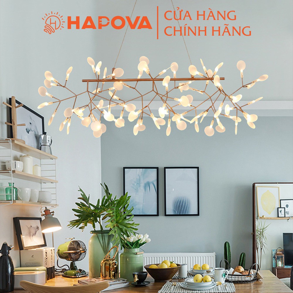 Đèn trang trí, đèn chùm hera thanh dài 81 lá hapova dch 8990/1000