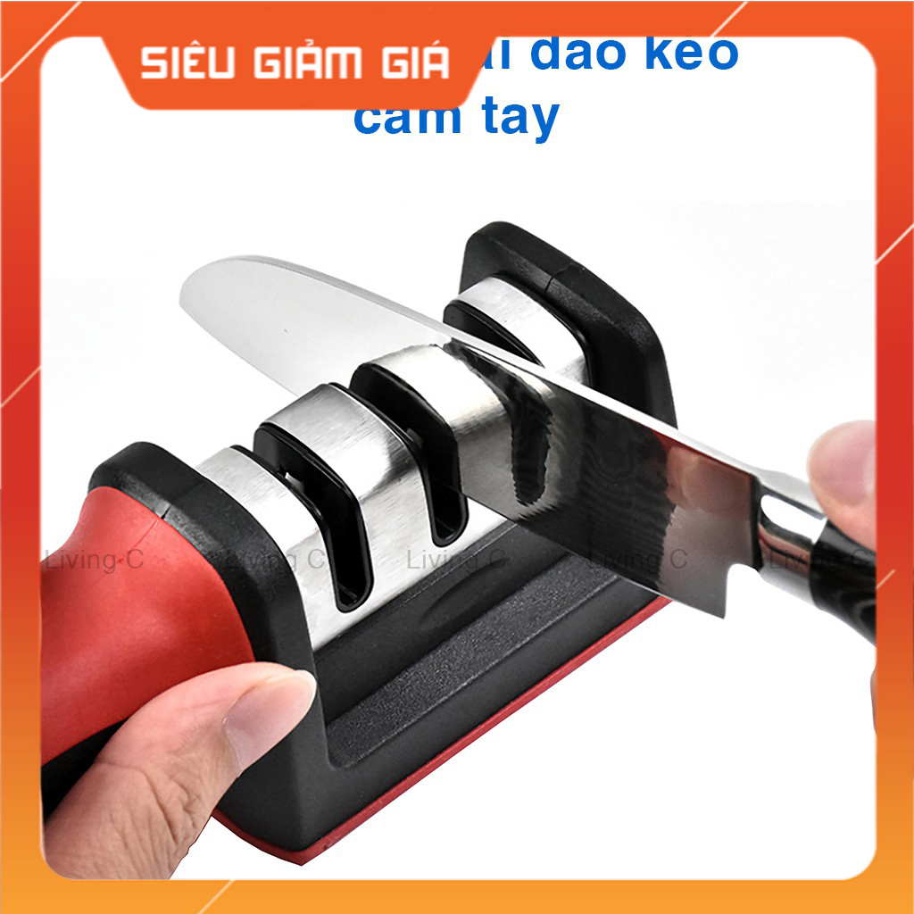 [ SALE SỐC 50% ] Dụng cụ mài dao 3 rãnh inox loại lớn cao cấp, Dụng cụ mài dao cầm tay chuyên nghiệp 3 rãnh inox cao cấp, máy mài dao, mai dao
