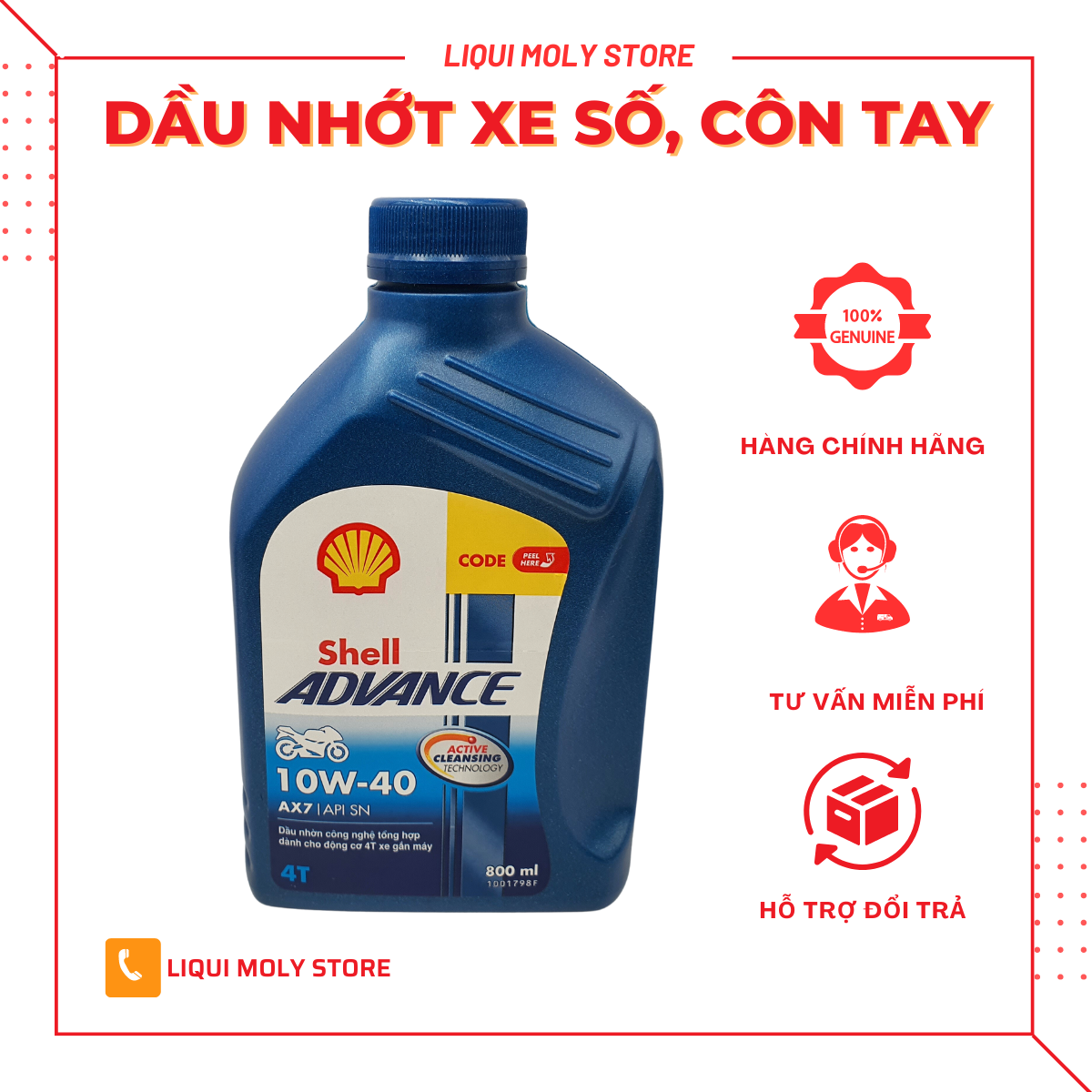 NHỚT XE SỐ SHELL ADVANCE AX7 10W40