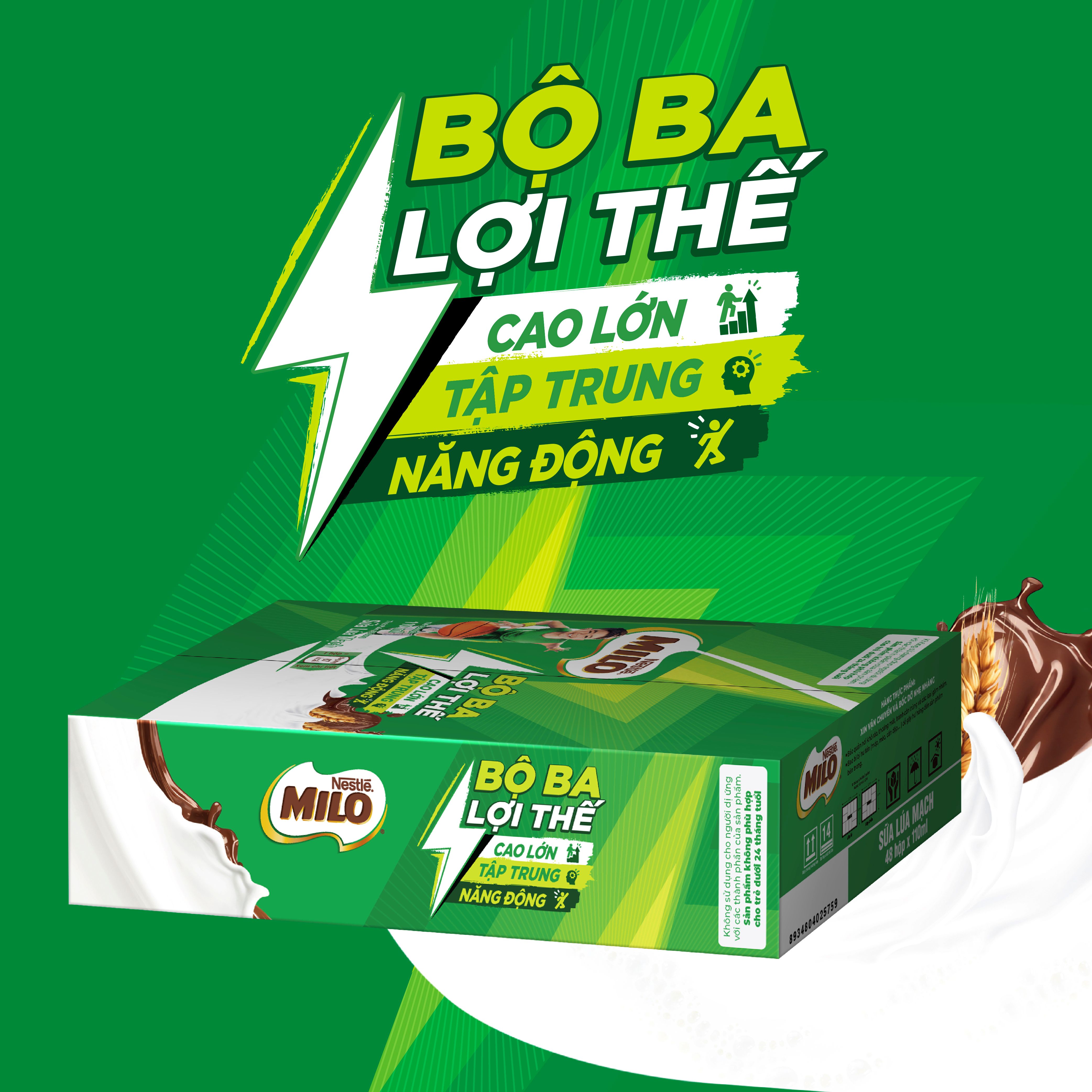 [FREESHIP TOÀN QUỐC] Sữa lúa mạch Nestlé® MILO® thùng 48 hộp x 110ml