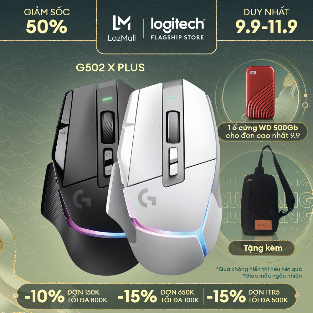 Voucher 12 Max 300k Chuột Game Không Dây Logitech G502 X Plus Lightspeed Switch Lightforce