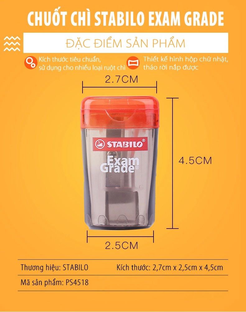 Chuốt bút chì STABILO Exam Grade 4518 (PS4518)