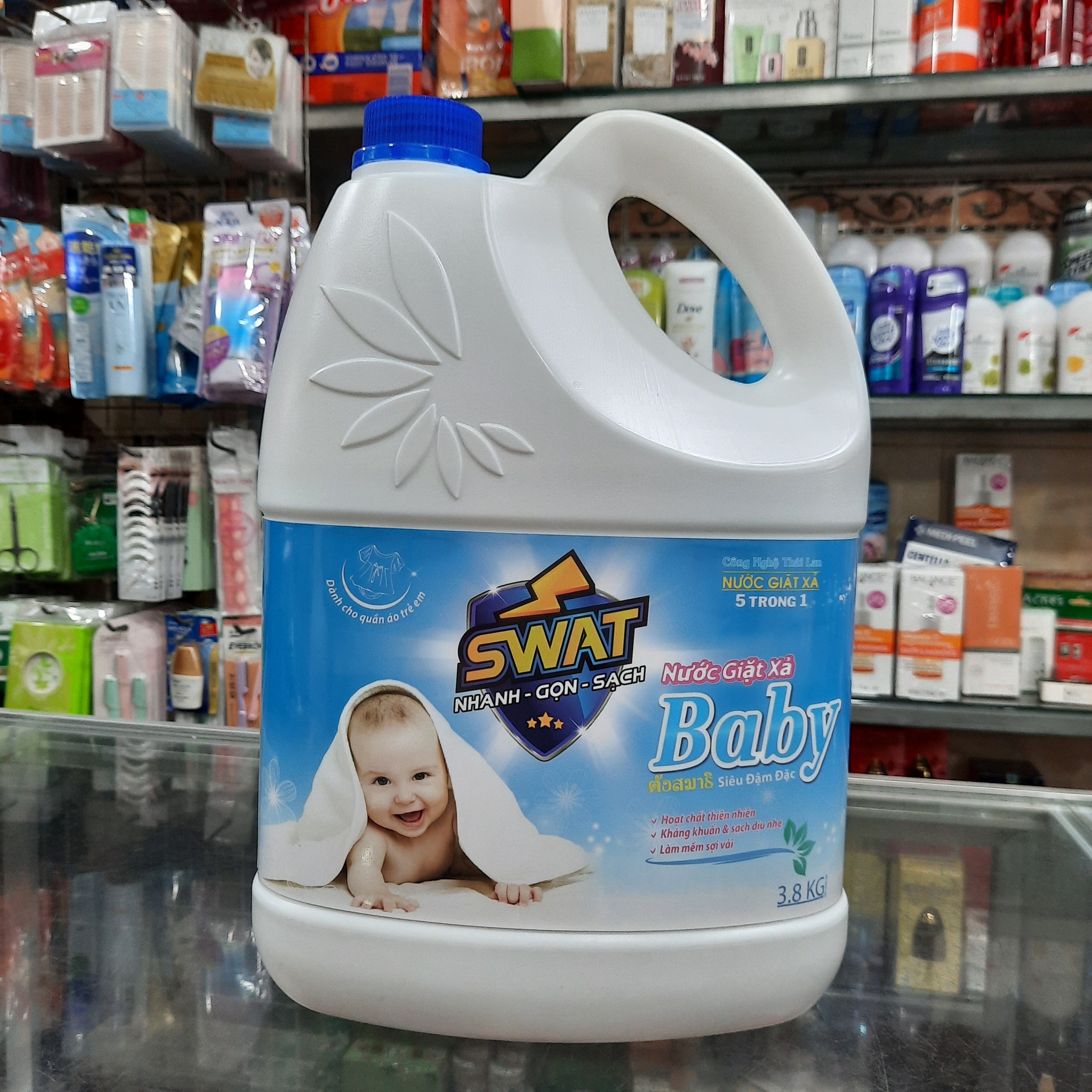 Nước giặt xả swat hương baby 3.8kg