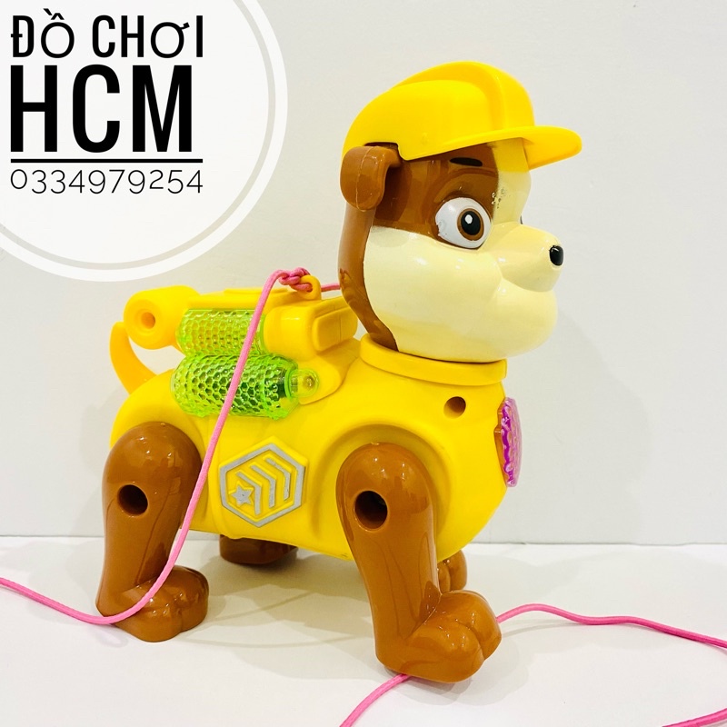 Đồ chơi biệt đội chó cứu hộ dùng pin, có nhạc, phát tiếng chó sủa, có dây cho bé dắt đi dạo 020-2