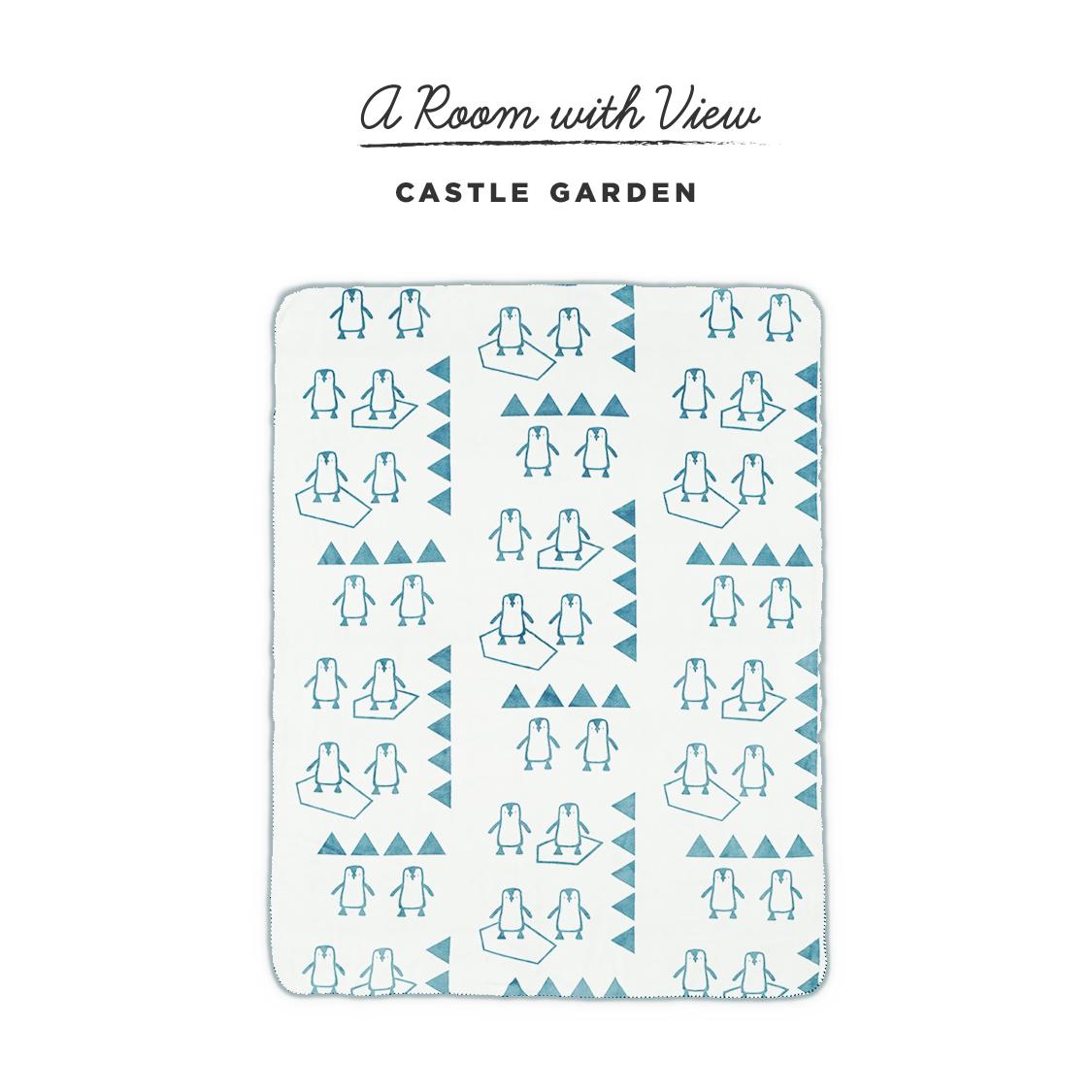 Castle Garden Giả Vải Nhung Tam Giác Hoa In Bé Chăn Trẻ Em Chăn Đắp Chân Chăn Lông Chim Chim Cánh Cụt
