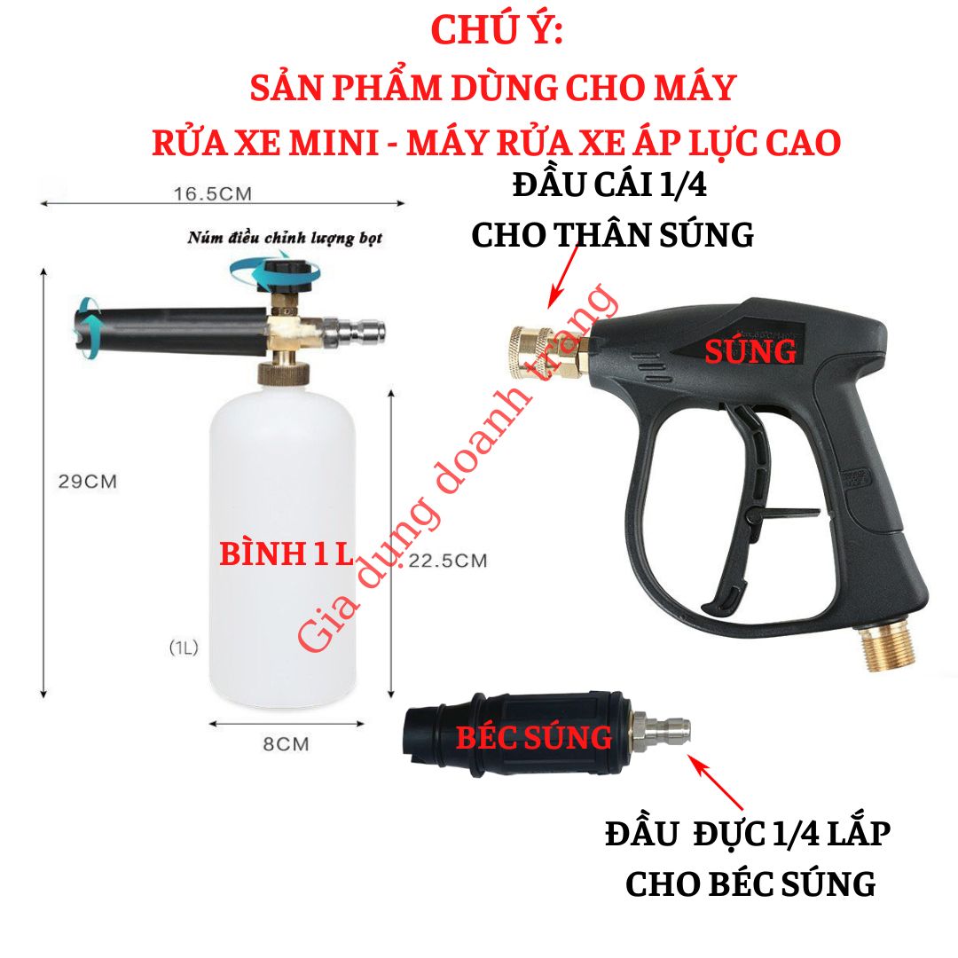 Bình phun bọt tuyết rửa xe dung tích 1L
