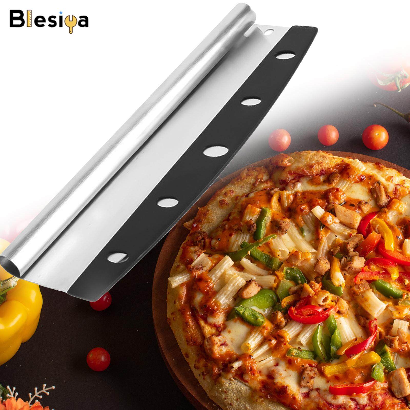Blesiya Stainless Steel Pizza Cutter Rocker Blade Cutting for Bread Pastry Baking