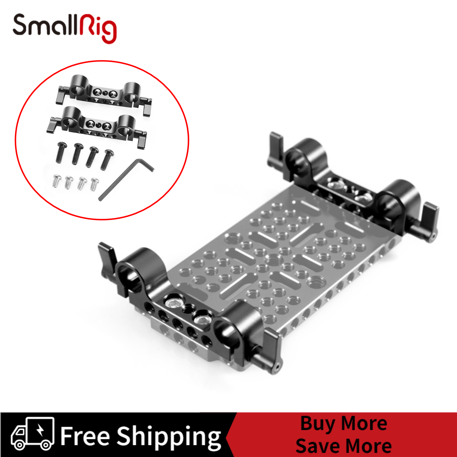 Smallrig 2pcs kẹp thanh 15mm lws kép 15mm cho hệ thống hỗ trợ đường sắt 15mm 2061