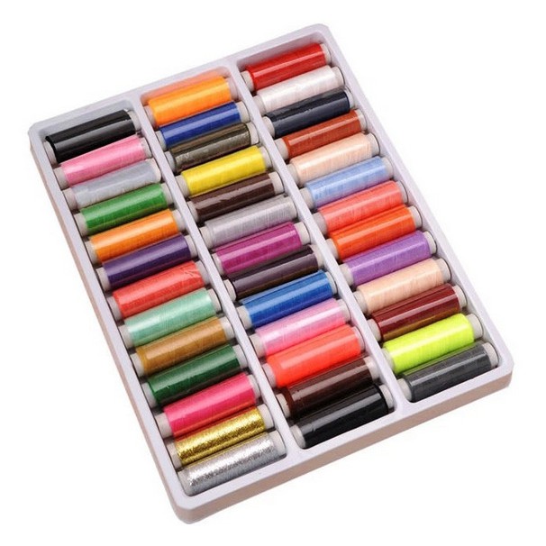Cuộn chỉ thêu nhiều màu sắc kèm hộp đựng 39 cuộn