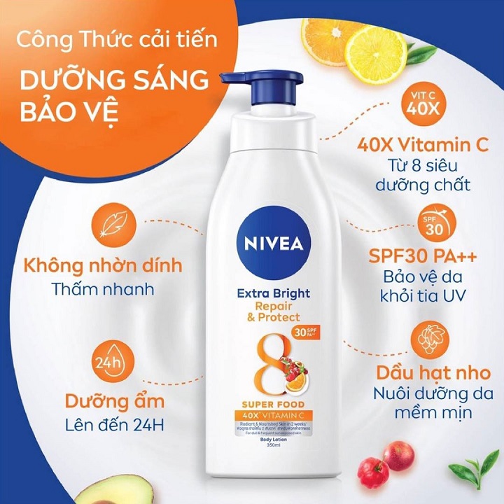 Dưỡng Thể Nivea Extra White 525ml - 600ml Thái Lan