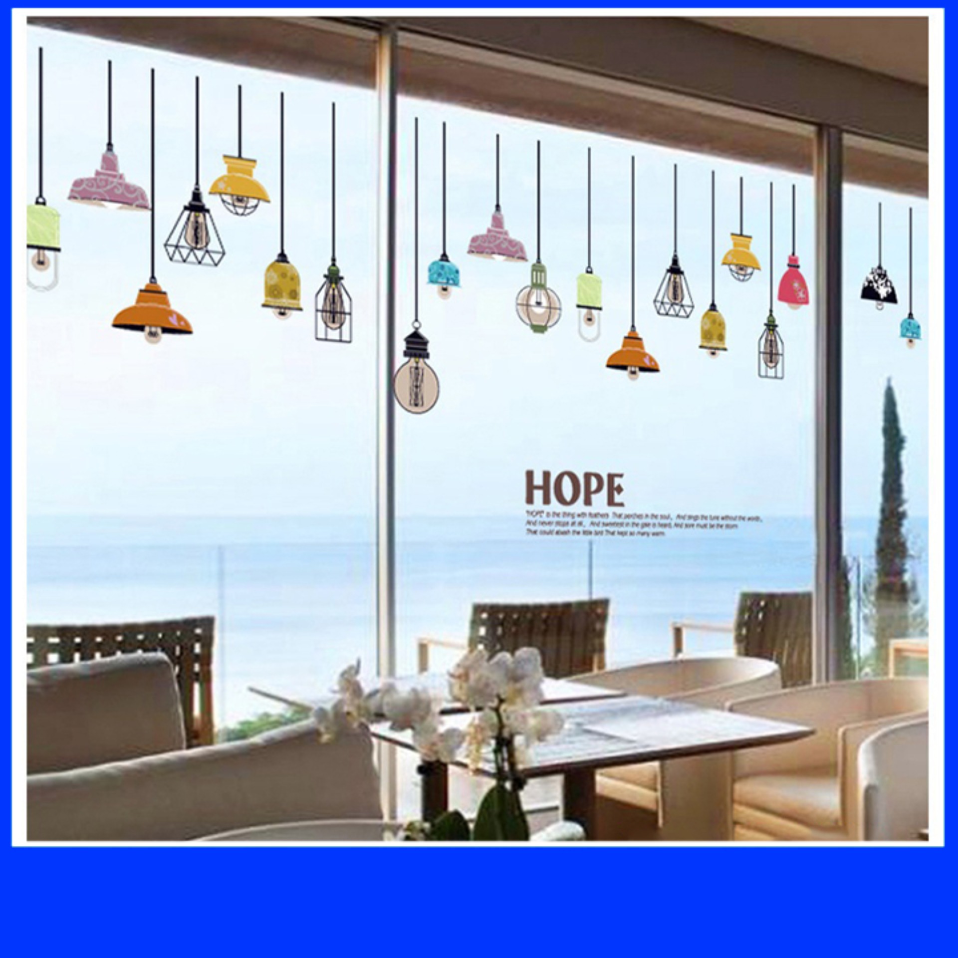 Decal trang trí tường Đèn treo 3D AmyShop số 6