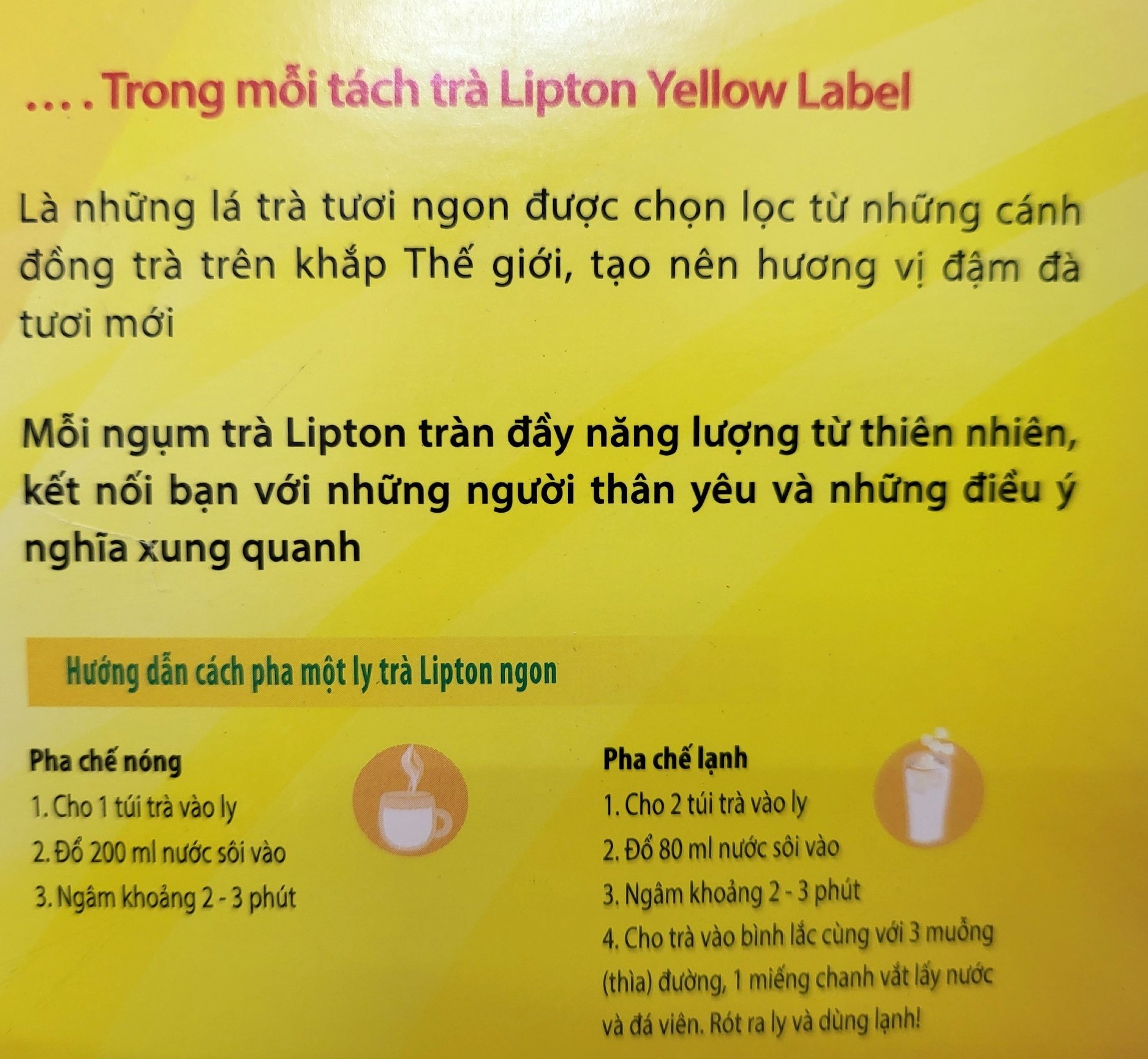 LIPTON (HỘP LỚN 200gr / 100 túi lọc) TRÀ ĐEN NHÃN VÀNG [Indonesia] LIPTON Yellow Label Tea Bags (HALAL)